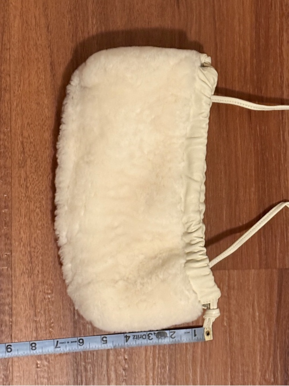 Studio Amelia Cream Faux Shearling Shoulder Bag-Reversible